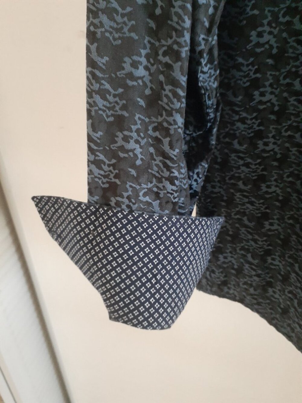 Bespoke Men's New Button up long sleeve blue shirt size large cotton - Picture 5 of 5